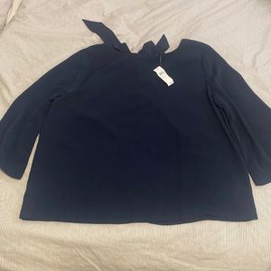 Ann Taylor Long Sleeve Blouse with bow tie, size L